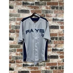 Authentic Tampa Bay Rays MLB Dynasty Jersey Gray Mens L Sewn Vintage Baseball